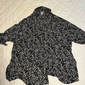 Catherines Black and White Blouse 3X